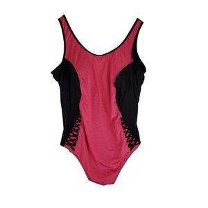 Sea Colorblock Lace-Up One Piece Bathing Suit